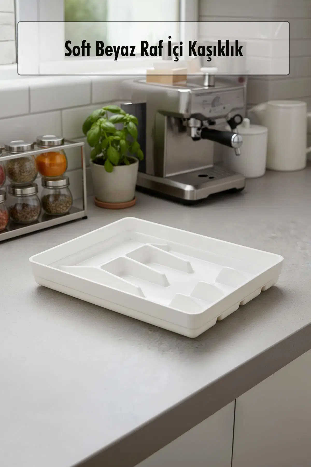 Soft Beyaz Akrilik Raf İçi Kaşıklık 26,5×34,5×4,5 cm